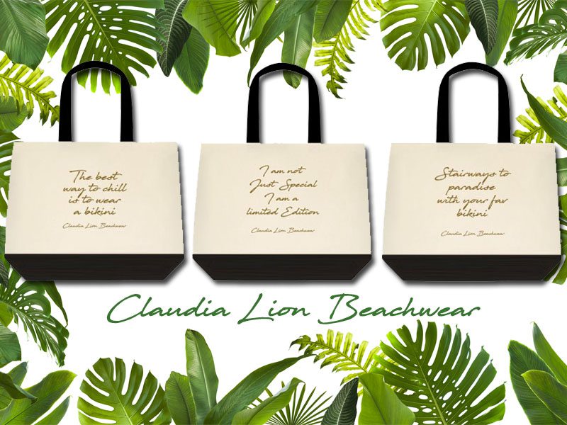 Sac de plage en coton claudia lion